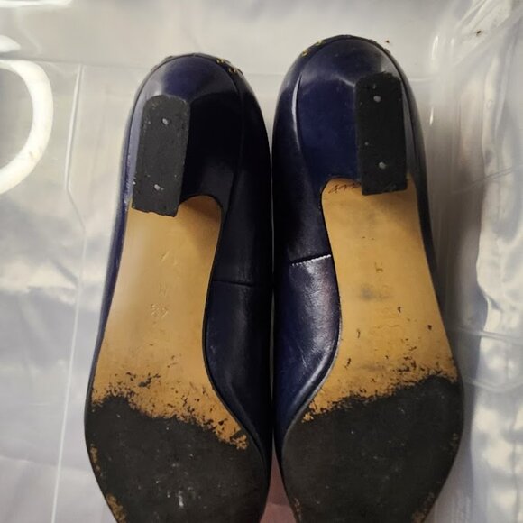 Vintage Navy Kid NINA Ladies Pumps 6.5M - Picture 7 of 13